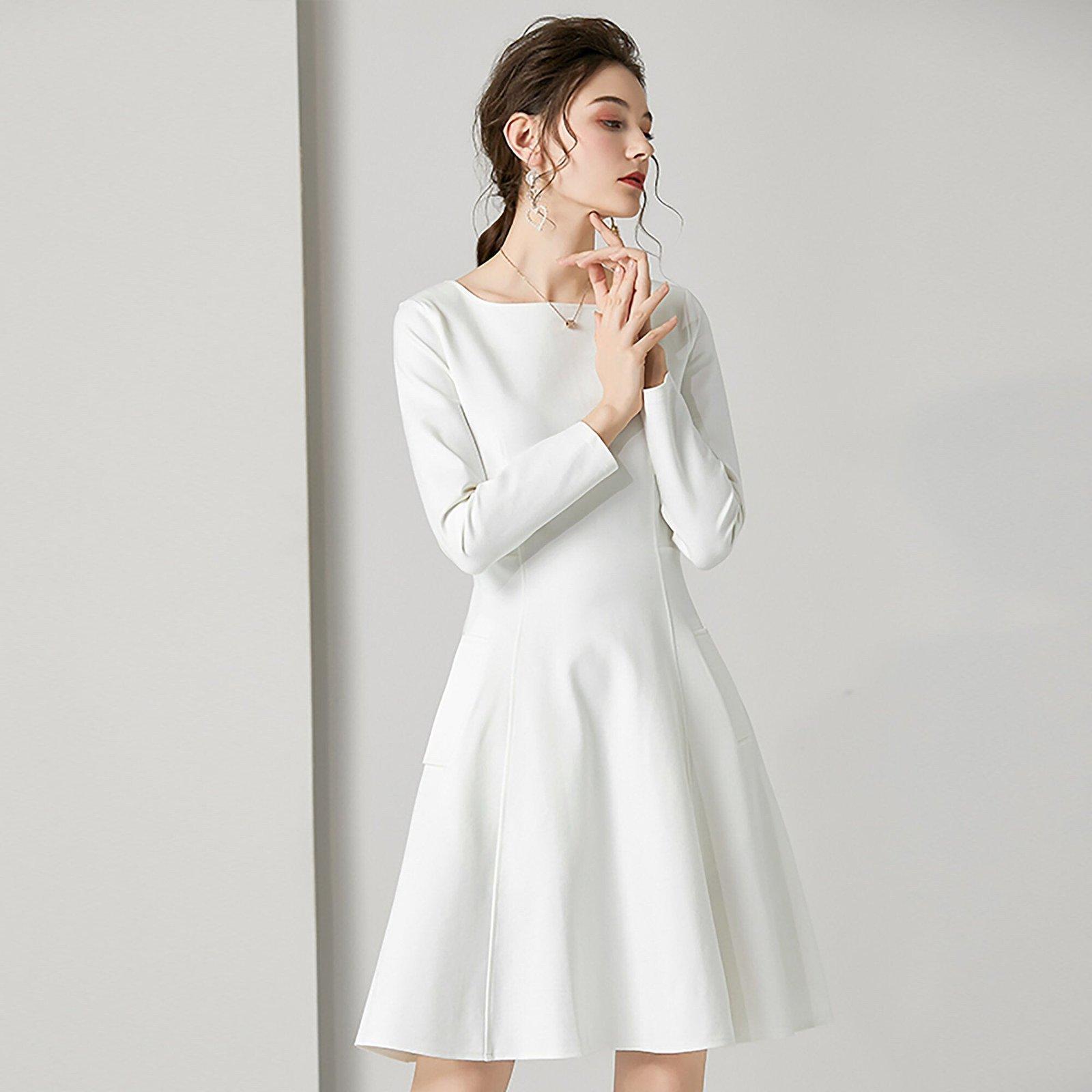 Alice Fit and Flare Dress in White | LUCY IN THE SKY